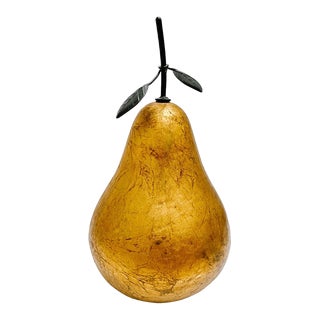 Large Art Deco Gilt Pear Decorative Object For Sale