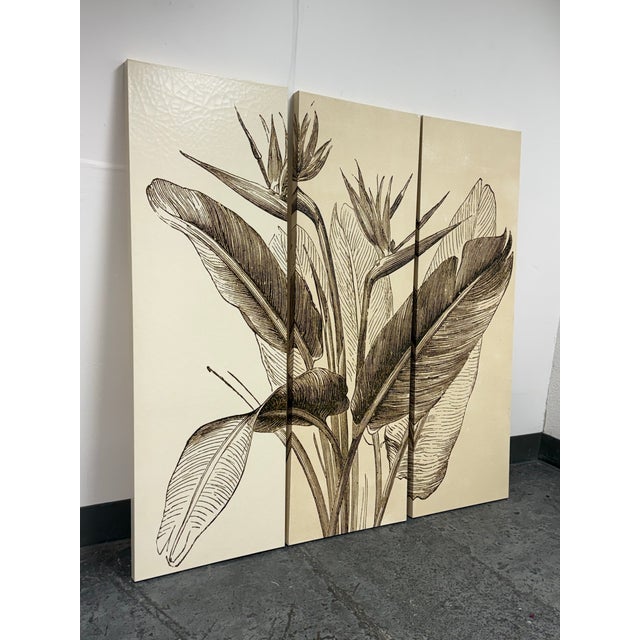 Illustration Vision Studio Bird of Paradise Triptych Canvas Wall Art, Set of Three For Sale - Image 3 of 11