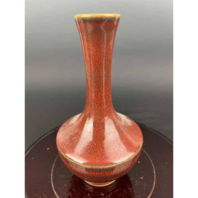 Chinese Vintage Chinese Porcelain Ming Dynasty Tianshun Marked Flambé Glaze Porcelain Vase, Kiln Variation Glaze Ceramic Bottle For Sale - Image 3 of 5