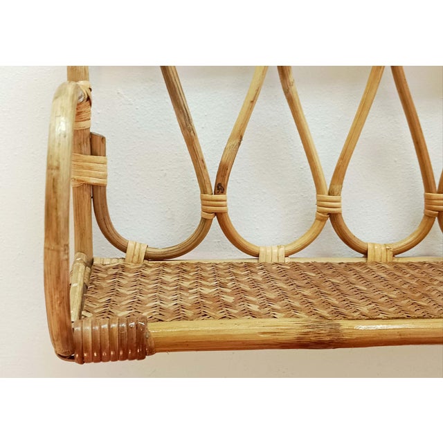 1970s Vintage Rattan Wall Shelf, 1970s For Sale - Image 5 of 9