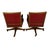 Wood Pair of 1980s Baker Furniture Rolling Executive Chairs in Carved Wood & Burgundy Vinyl Upholstery For Sale - Image 7 of 18