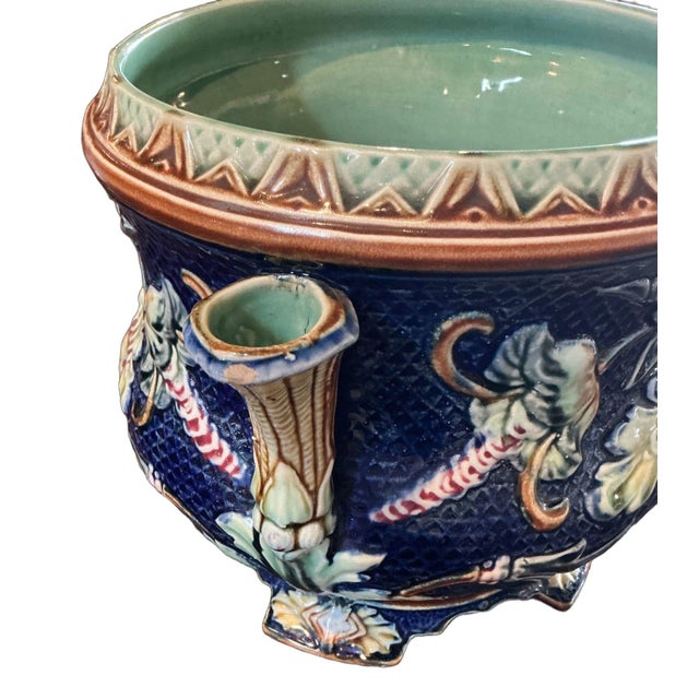 Belgian Majolica Cache Pots Circa 1900 For Sale - Image 4 of 13