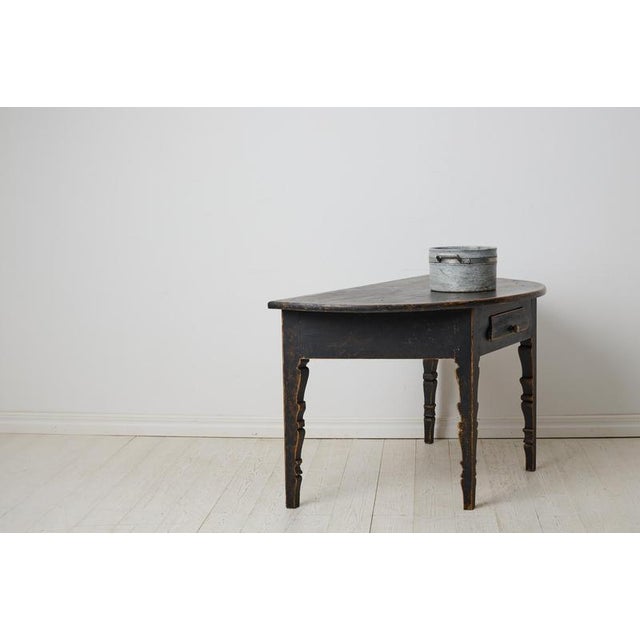 Antique Swedish Demi-Lune Console Table For Sale - Image 4 of 11