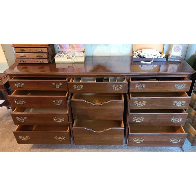 Ethan Allen Ethan Allen Georgian Court Triple Dresser For Sale - Image 4 of 6