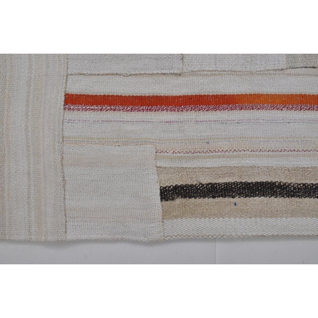 Textile Vintage Antique Stripe Hemp Kilim For Sale - Image 7 of 10