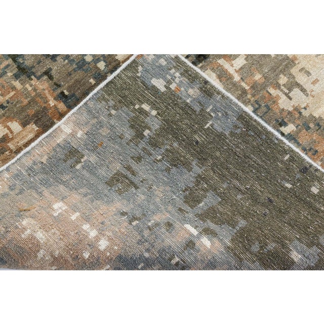 Gray Abstract Modern “Digital Age” Wool Rug by Doris Leslie Blau For Sale - Image 8 of 8