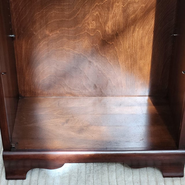 Vintage Wood Bookcase With Full Glass Door, Lock and Keys; Recently Refinished For Sale - Image 9 of 17