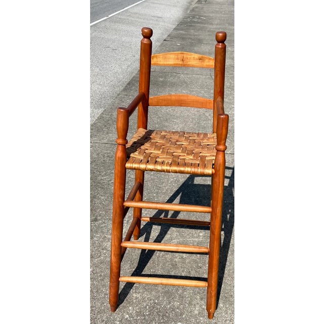 Primitive Shaker Style Counter-Height Chair in Great Shape for its Age . Woven Seat in Good Shape .