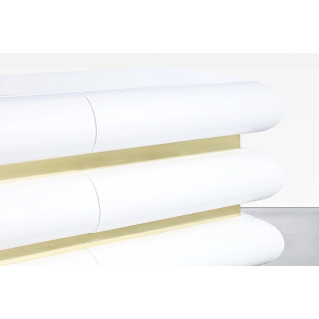 Metal 1980s Vintage Italian Lacquered and Brass Dresser For Sale - Image 7 of 10