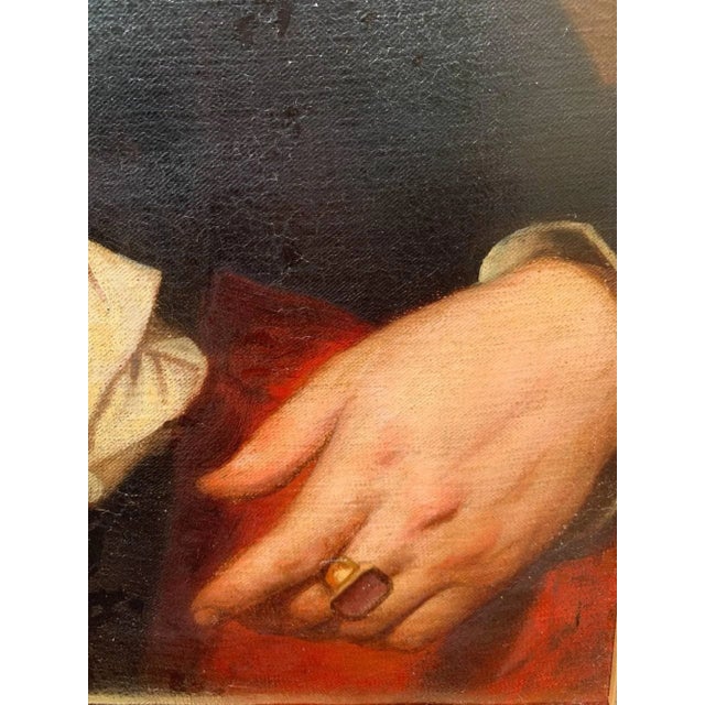 Textile Original 1860 Famous American Artist Henry Peters Gray (1819-1877) Oil on Canvas For Sale - Image 7 of 12