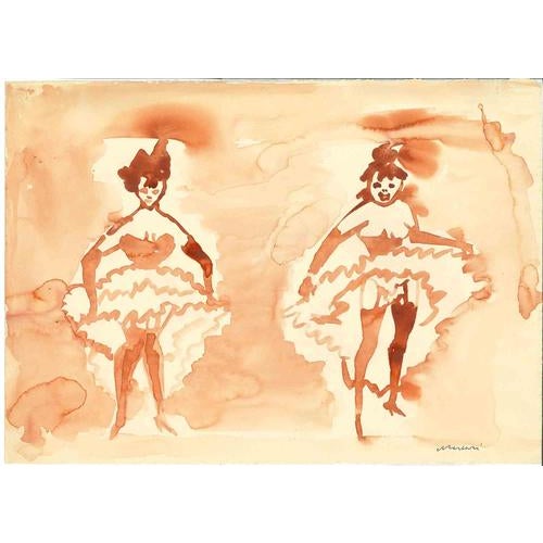 Watercolor on paper realized by Mino Maccari in 1960s. Hand signed lower right. Very good condition. This piece is...