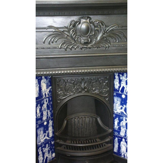 Victorian Cast Iron Fireplace Surround with Overmantel Mirror For Sale - Image 10 of 13