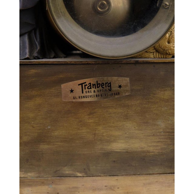 French Mantel Clock in Bronze For Sale - Image 9 of 11