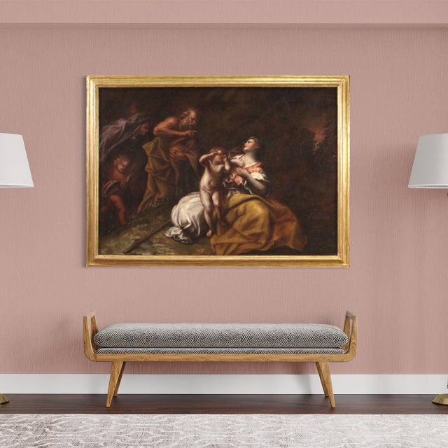 Unkown, Abraham Sending Away Hagar and Ishmael, 1660, Oil on Canvas For Sale - Image 9 of 16