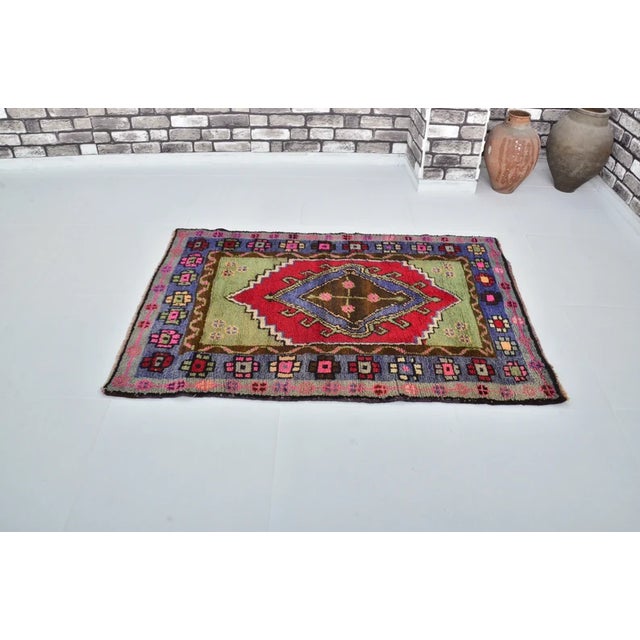 Khaki Wool on Wool Vintage Home Decor Rug For Sale - Image 8 of 10