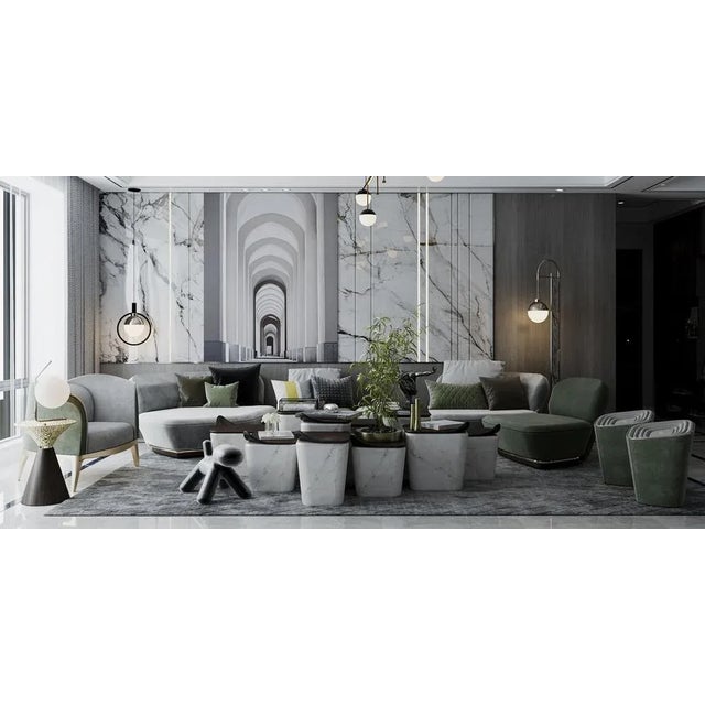 Metal Al-Hijr Modular LT03 Sofa by Alma De Luce, Set of 5 For Sale - Image 7 of 10
