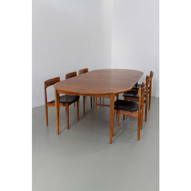 Mid-Century Modern Danish Walnut Dining Room Set by Henry Rosengren Hansen for Brande, 1960, Set of 7 For Sale - Image 3 of 18