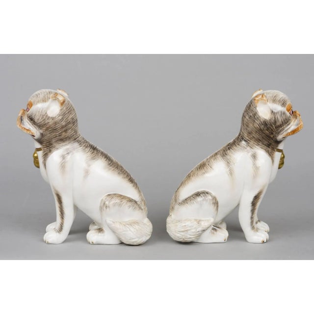 Continental Porcelain Pug Dogs - a Pair For Sale - Image 4 of 7
