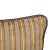 Pair of soft pillows with earthy stripes, decorated with brown leather piping Dimensions: 17”L x 4”W x 17”H