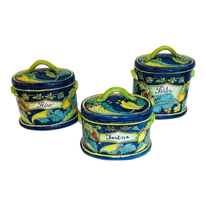 Vintage Made in Italy Deruta Canisters a Set of Three