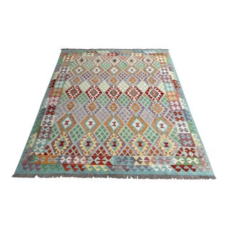 Hand-Woven Boho Kilim Rug - 8.6 X 9.9 Ft For Sale