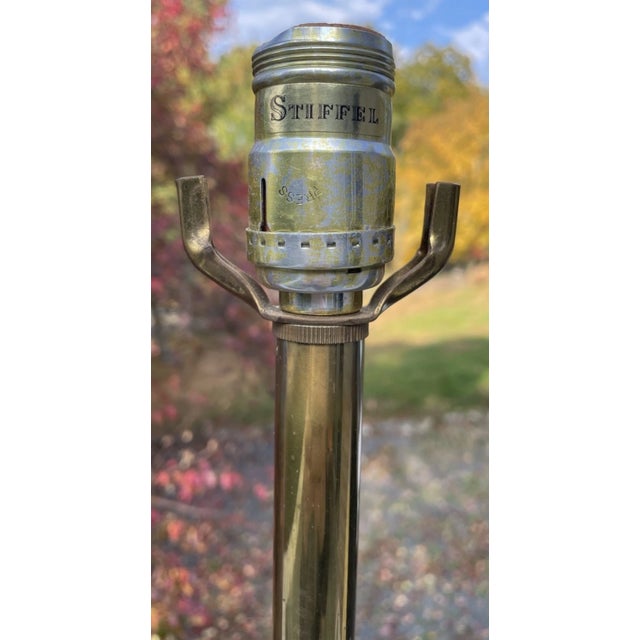 Vintage Mid-Century Modern Stiffel 'Lotus' Banquet Table Lamp Brass Lighting For Sale - Image 16 of 18