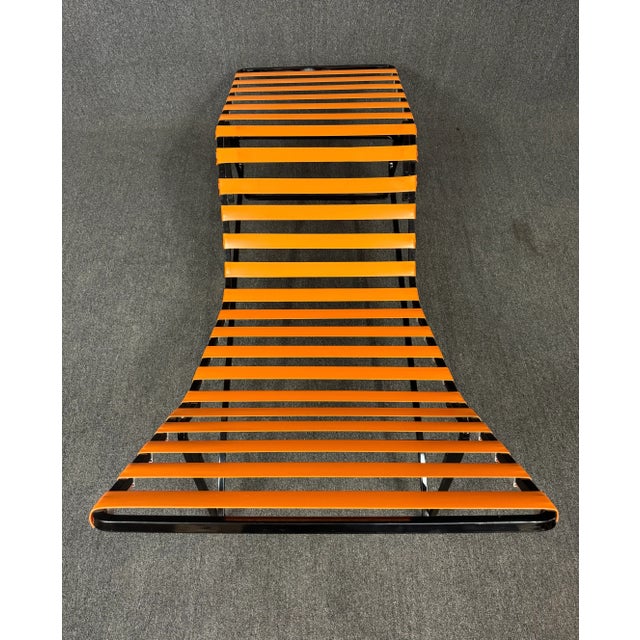 Metal Vintage Mid Century Modern Patio Lounge Chaise For Sale - Image 7 of 10