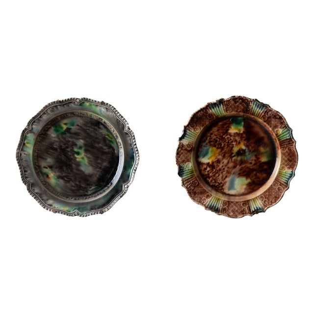 Pair of Whieldon-Type Creamware Plates, c.1760 For Sale
