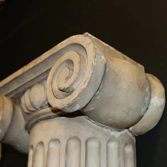 Good set of 4 18th C original painted half columns with fluting and Doric capitals. 1790 This piece is designed in the...