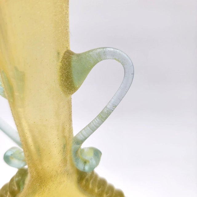 Mid 20th Century Vintage Venetian Scavo Art Glass Amphora Vase For Sale - Image 5 of 10