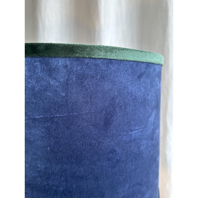 Metal Large Marble and Copper Table Lamps with Velvet Shade from Hilton Hotel, 1980s, Set of 2 For Sale - Image 7 of 18