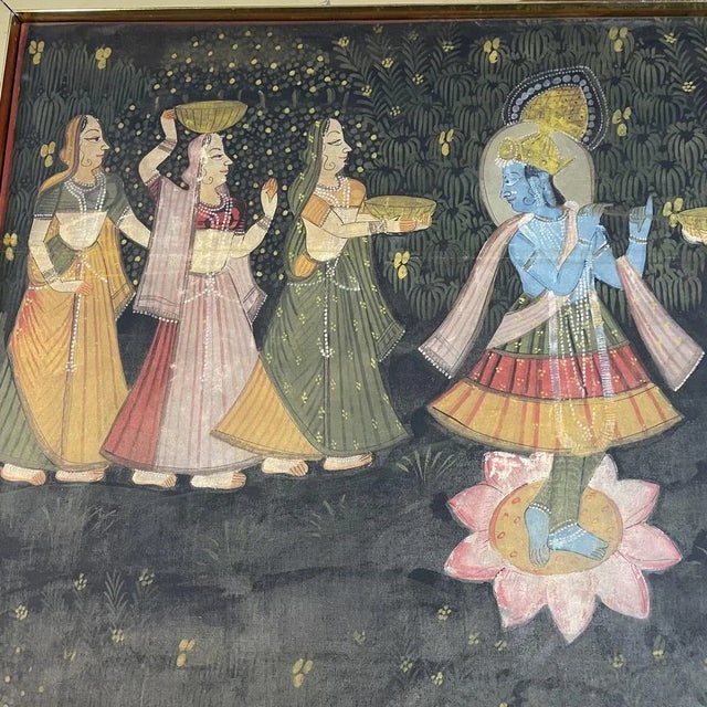 Indian Artist, Tapestry Dancers, 1900s, Oil, Framed For Sale - Image 9 of 11