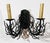 1970s Double Faux Black Coral Sconce With Brass Candle Covers For Sale - Image 9 of 9