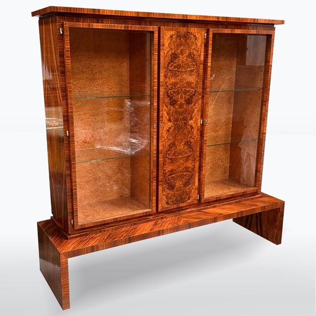 Art Deco Walnut Display Cabinet, 1930s For Sale - Image 10 of 10