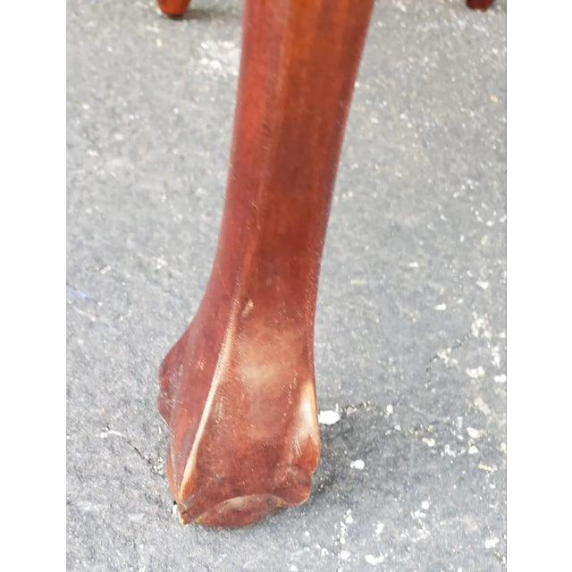 Wood Mid-Century Chippendale Style Carved Mahogany and Upholstered High Chair With Tray For Sale - Image 7 of 11