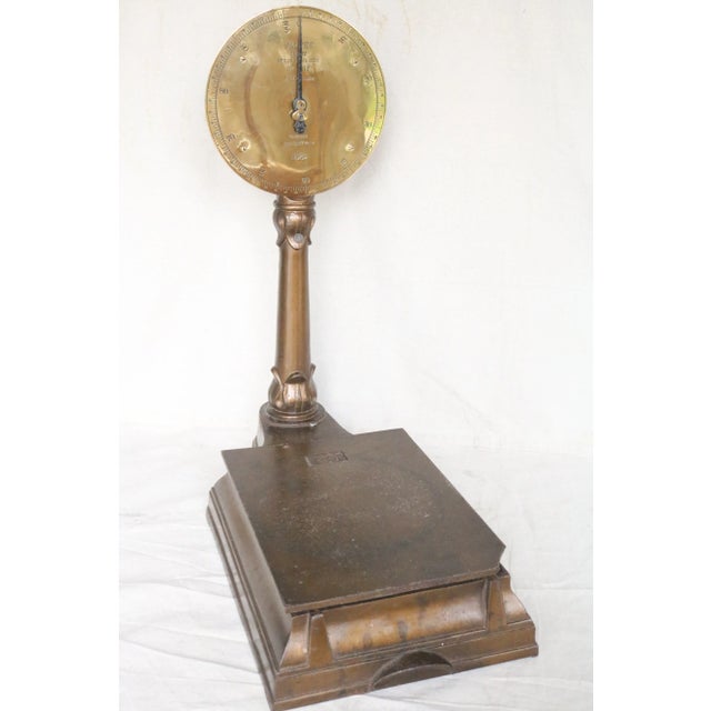 A rare model of a store scale manufactured by the Salter company in England at the end of the 19th century. It has a cast...