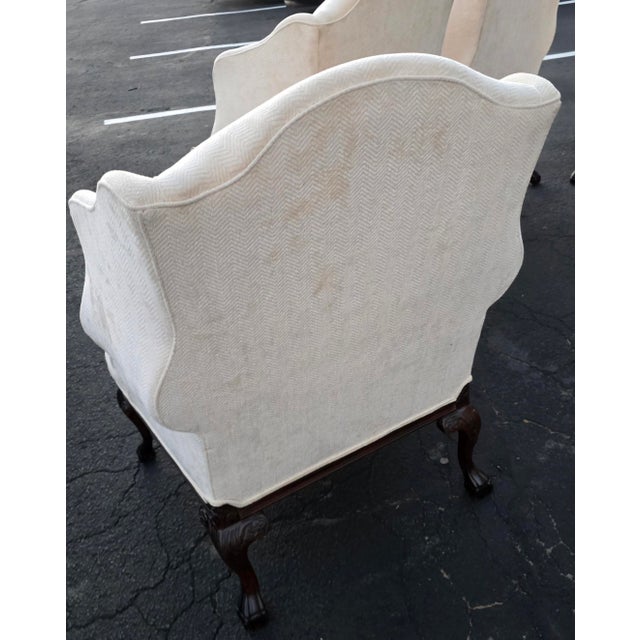 Ivory Vintage Harden Furniture Normandie Wing Chairs, Set of 4 For Sale - Image 8 of 17