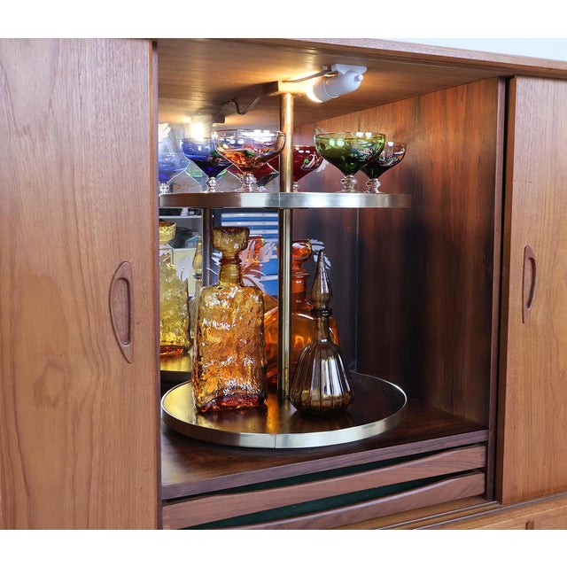 Wood Vintage Danish Highboard with Bar Section, 1960s For Sale - Image 7 of 16