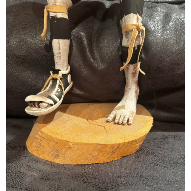1982 Clarence Cleveland Hano Clown Kachina Sculpture, Signed For Sale - Image 4 of 12