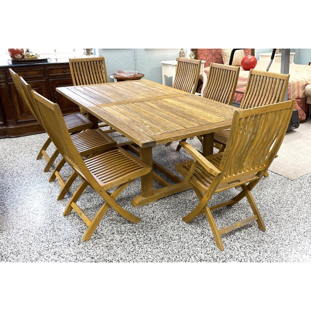 Gloster Bristol Teak Outdoor Dining Set Table Plus 8 Chairs Chairish