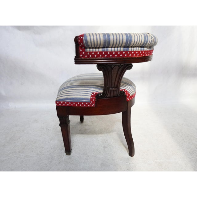 19th Century Carved Captain's Chair in Custom Upholstery For Sale - Image 4 of 16