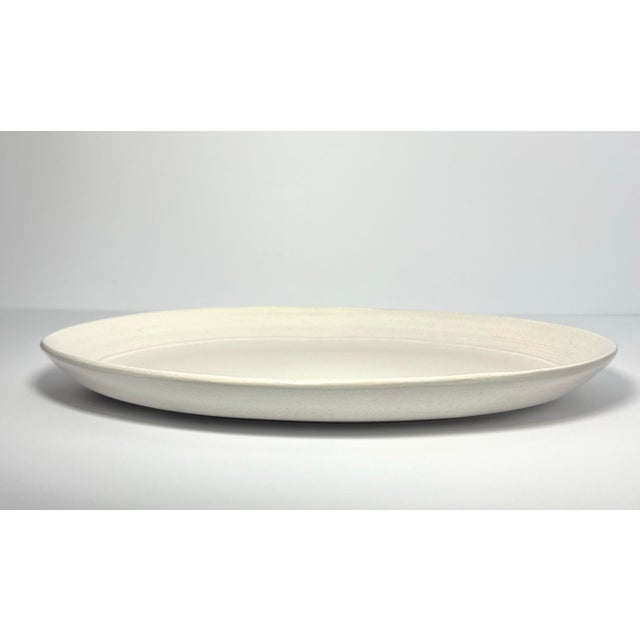 Contemporary Contemporary Bee & Willow “Milbrook, White” Large Oval Ceramic Serving Platter For Sale - Image 3 of 5