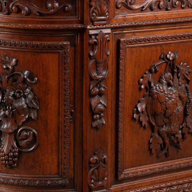 19th Century Swedish Carved Oak Sideboard Buffet With Marble Top For Sale - Image 15 of 17