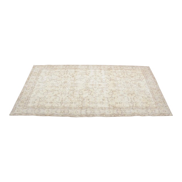 1960s Natural Tribal Boho Chic Decor Pale Carpet For Sale