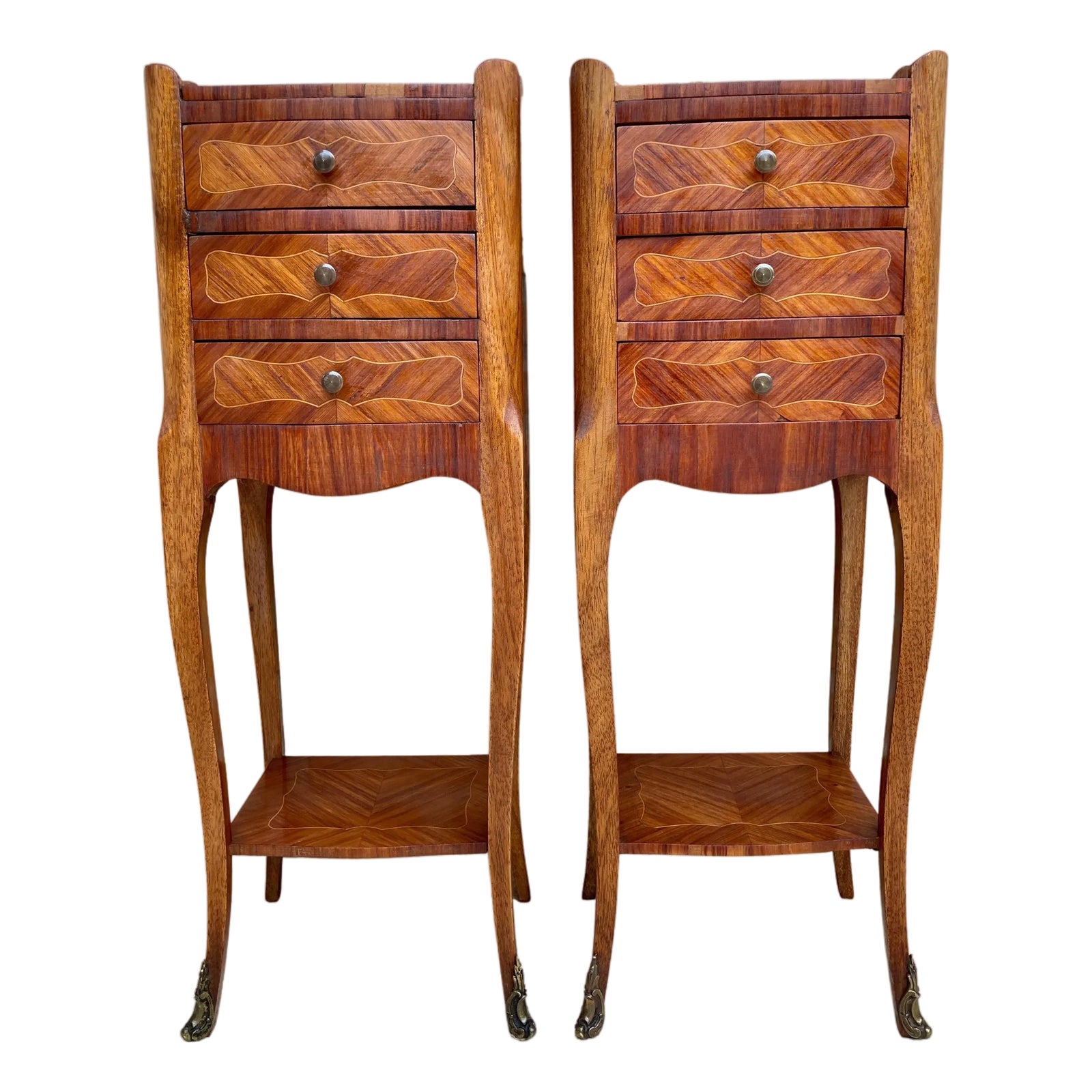 Late 19th Century Description Pair of French Walnut Bedside Tables ...