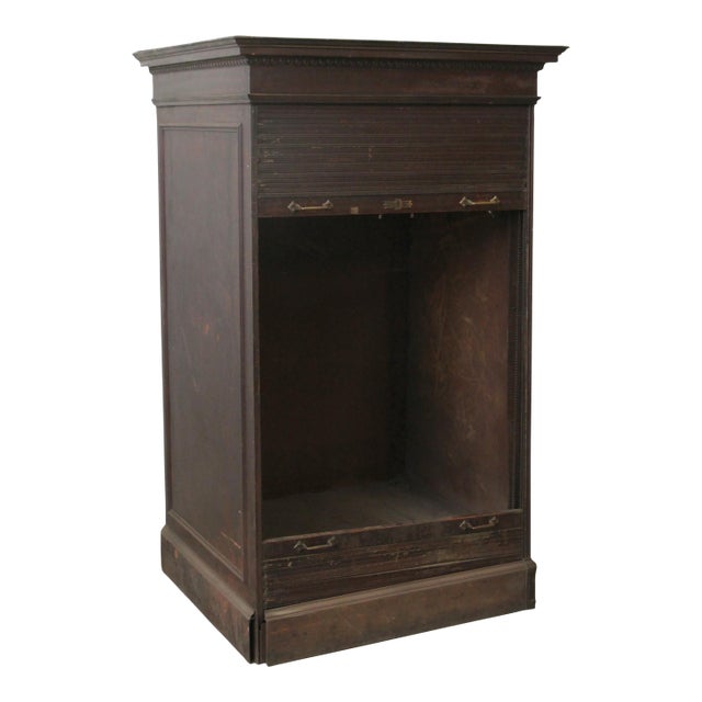 Early 20th Century Renaissance Revival Metal Cabinet With Egg & Dart Detail For Sale