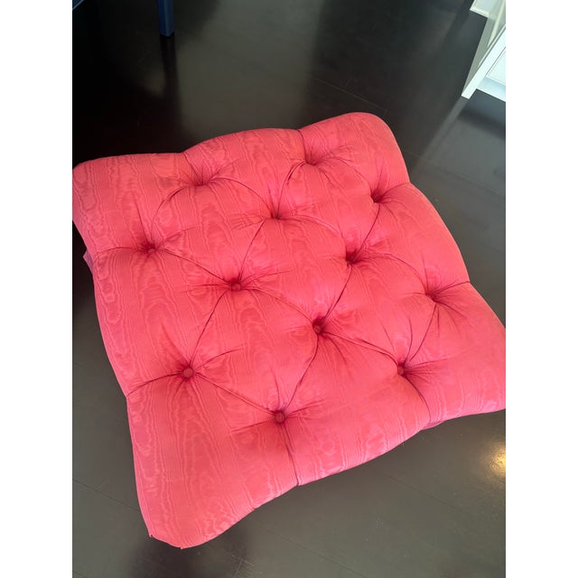 Late 20th Century Upholstered Rolling Ottoman For Sale - Image 5 of 10