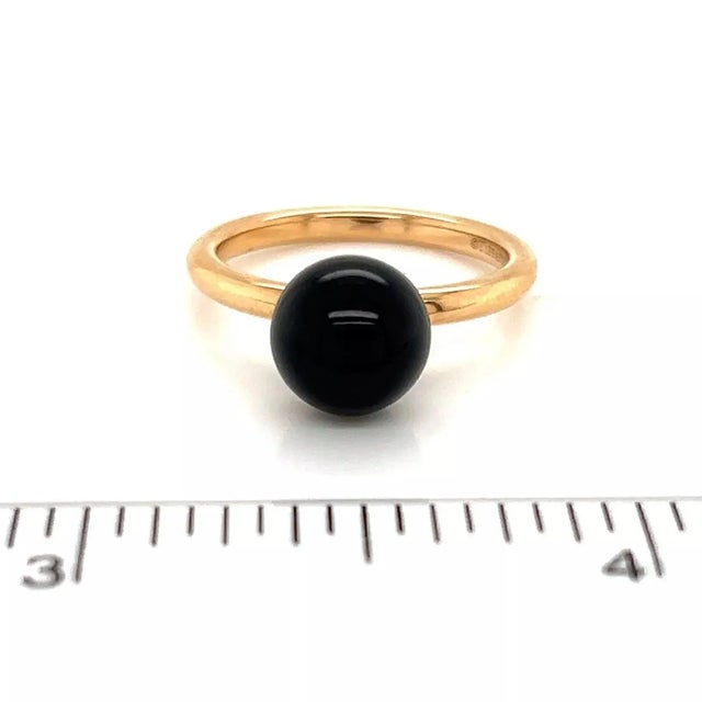 Metal 25953 - Tiffany & Co. HardWear Onyx Ball 18k Rose Gold Solitaire Ring For Sale - Image 7 of 8