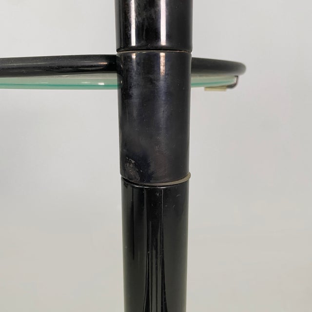 Italian Modern Coffee Table with Ashtray in Black Metal and Glass, 1980s For Sale - Image 15 of 18
