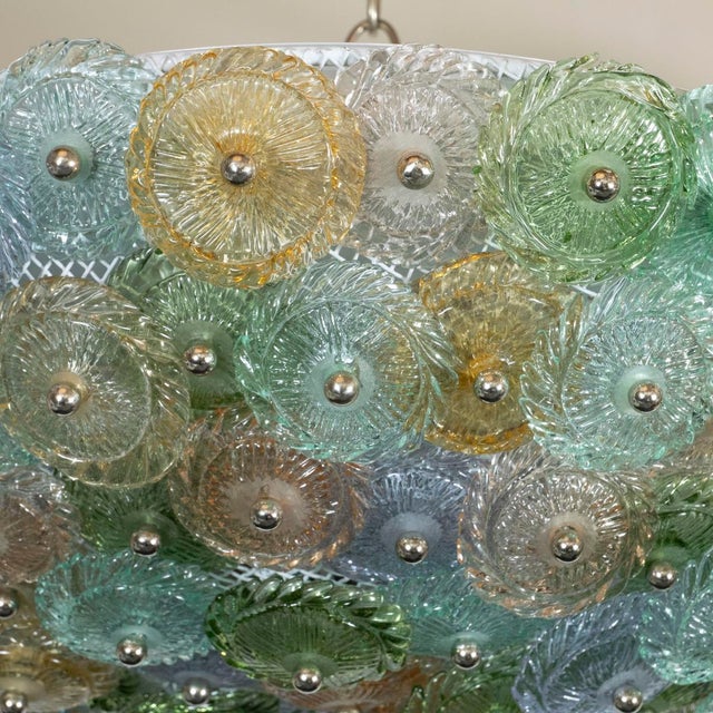 Colorful Murano Glass Flush Mount Fixture For Sale - Image 4 of 7